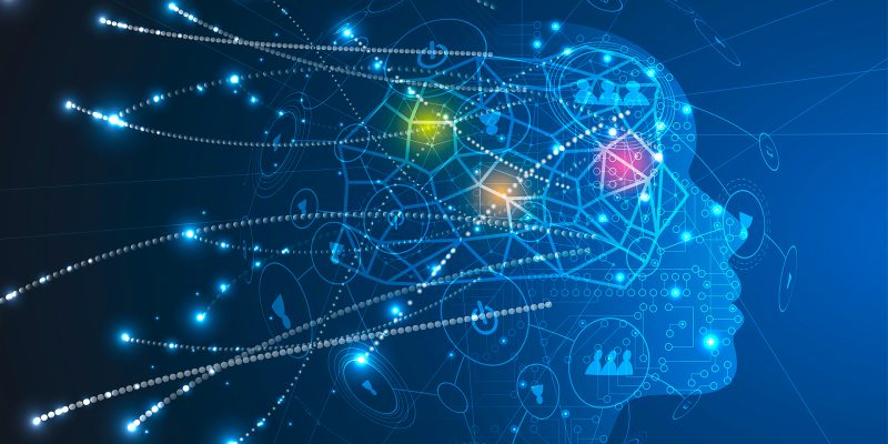 Abstract Artificial intelligence. Technology web background. Virtual concept